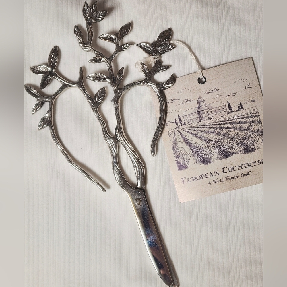 Silver Leaf Design Decorative Scissors